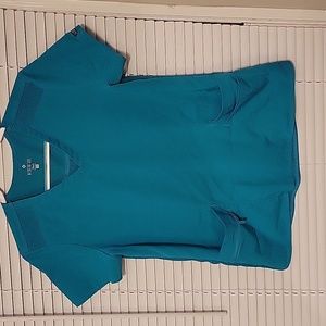 Worn teal med couture scrub top size M